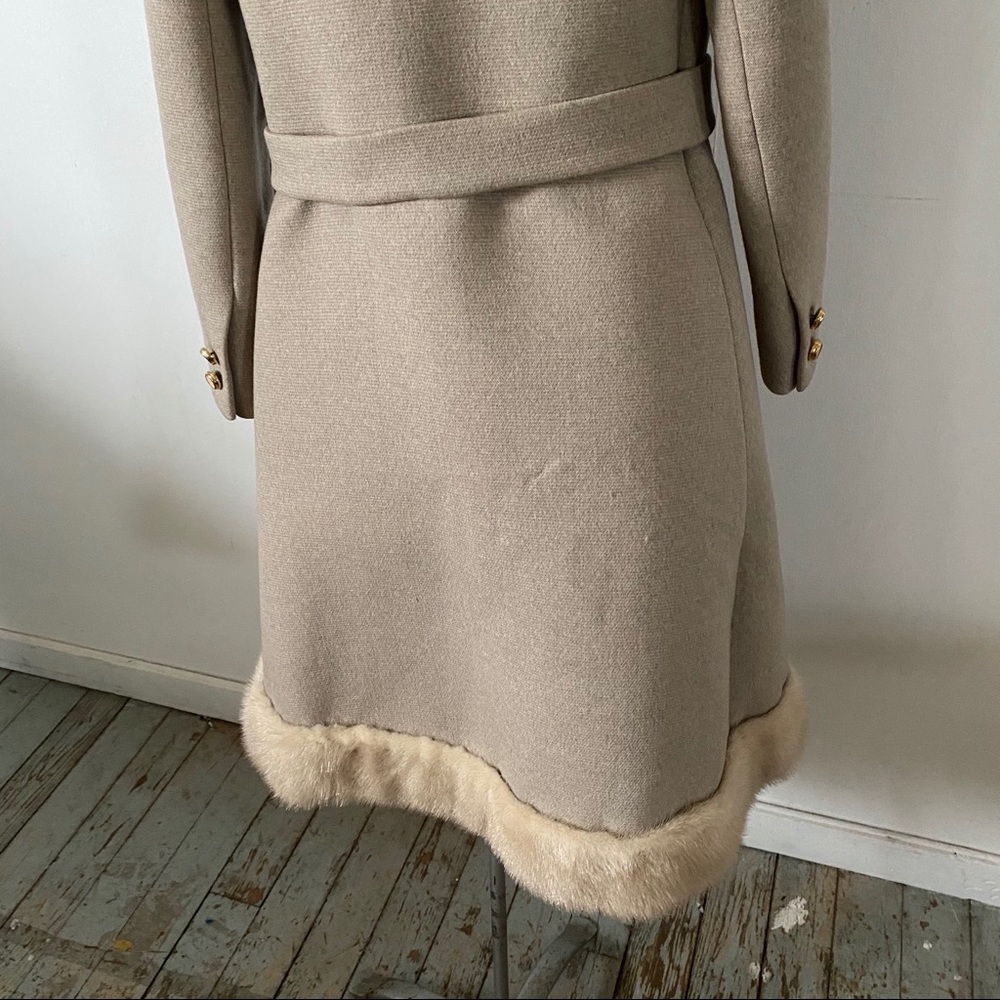 Vintage Blonde Mink & Wool Overcoat Beige Coat - Picture 8 of 15